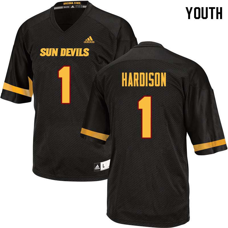 Youth #1 Marcus Hardison Arizona State Sun Devils College Football Jerseys Sale-Black - Click Image to Close